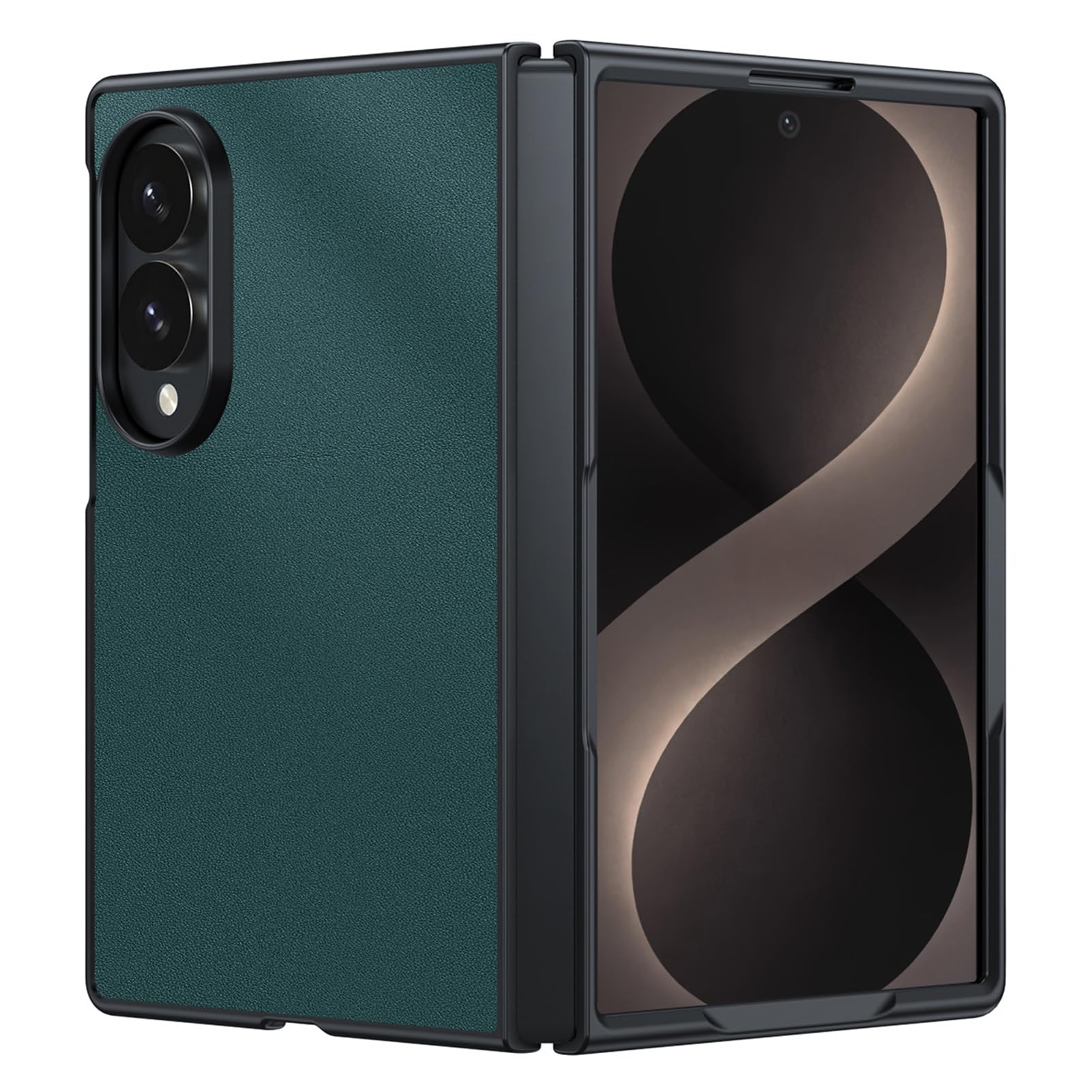 Funda Delgada For Samsung Galaxy Z Fold 8, Funda Minimalista For Hombres Y Mujeres, Funda De Cuero con Protección contra Caídas Y Antihuellas(Green)