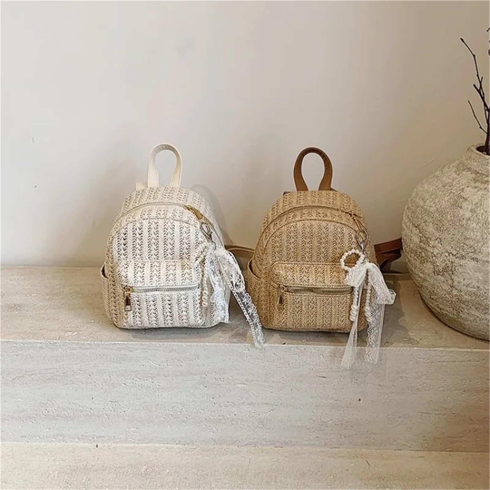 Zaino alla moda con mini zaino lavorato a maglia casual e fresco