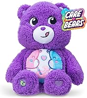 Care Bears Cozy Share Bear 14" Plush - Soft Sustainable Stuffed Animal with Milkshake Belly Badge for Kids & Collectors