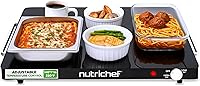 Vista 1 de NutriChef Electric Warming Tray Glass Surface Hot Serving Tray Adjustable Temperature 140°F to 230°F Energy Efficient & Space Saving Perfect