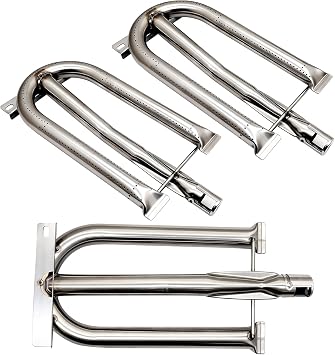 3PACK S13365 Stainless U Shaped Grill Burners Replacement Part for Delta Heat B-Series, C-Series, D-Series, DHBQ-B, DHBQ-C, DHBQ-D Models Parts,16 Inch