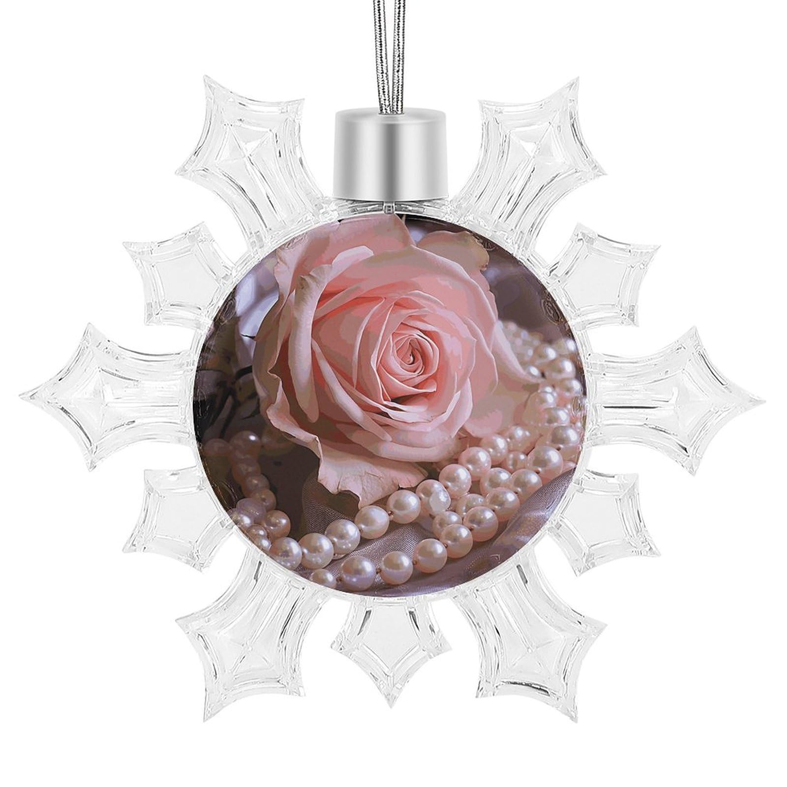 Pendentif flocon de neige Noël 2024 en aluminium et plastique