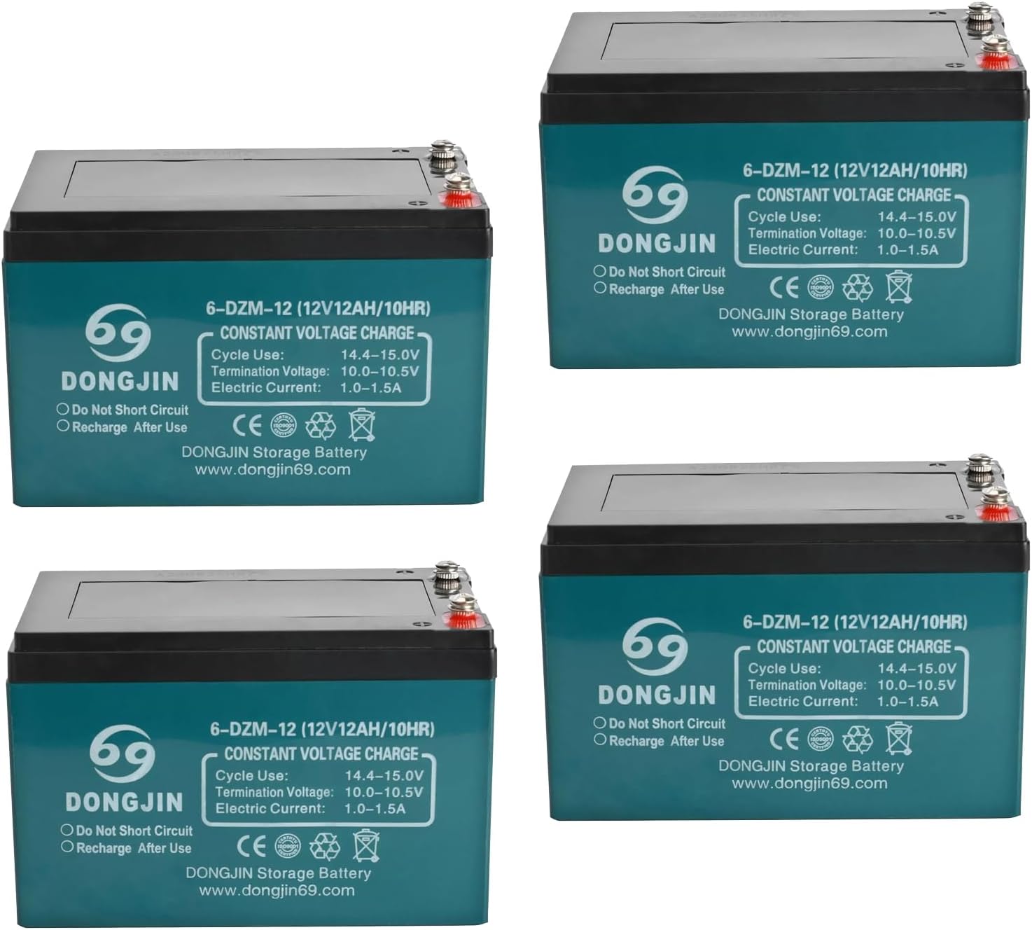3pack 6-DZM-12 12V 12AH 10HR Replacement Battery, ATV Batteries Sealed Lead Acid