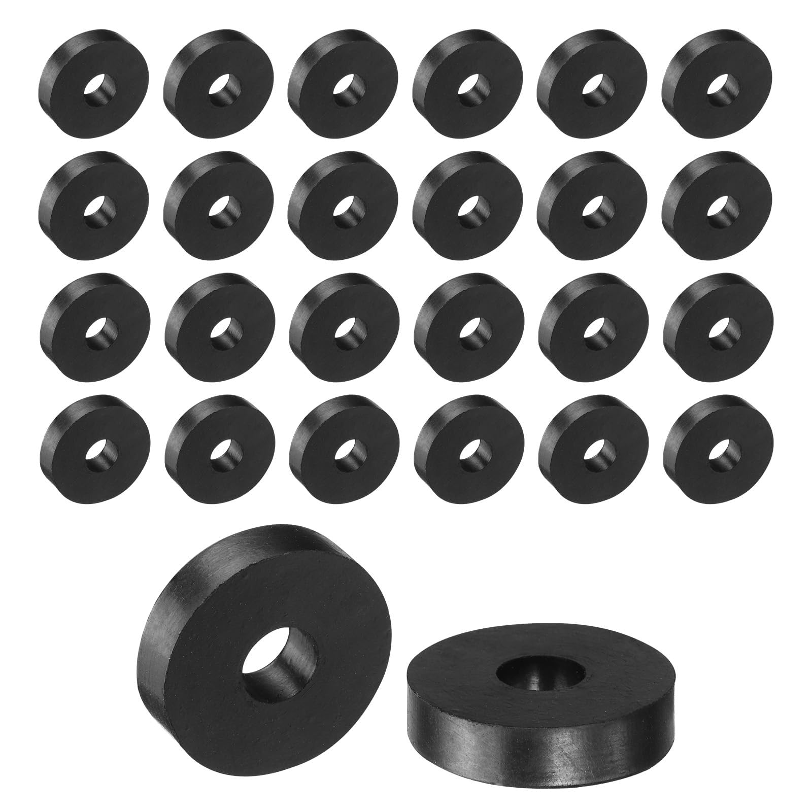 Unifizz 36PCS Rubber Spacers 30mm OD 10mm ID 7mm Height Round Anti Vibration Spacer Rubber Bushing Grommets Thick Rubber Washers for Home Car Accessories