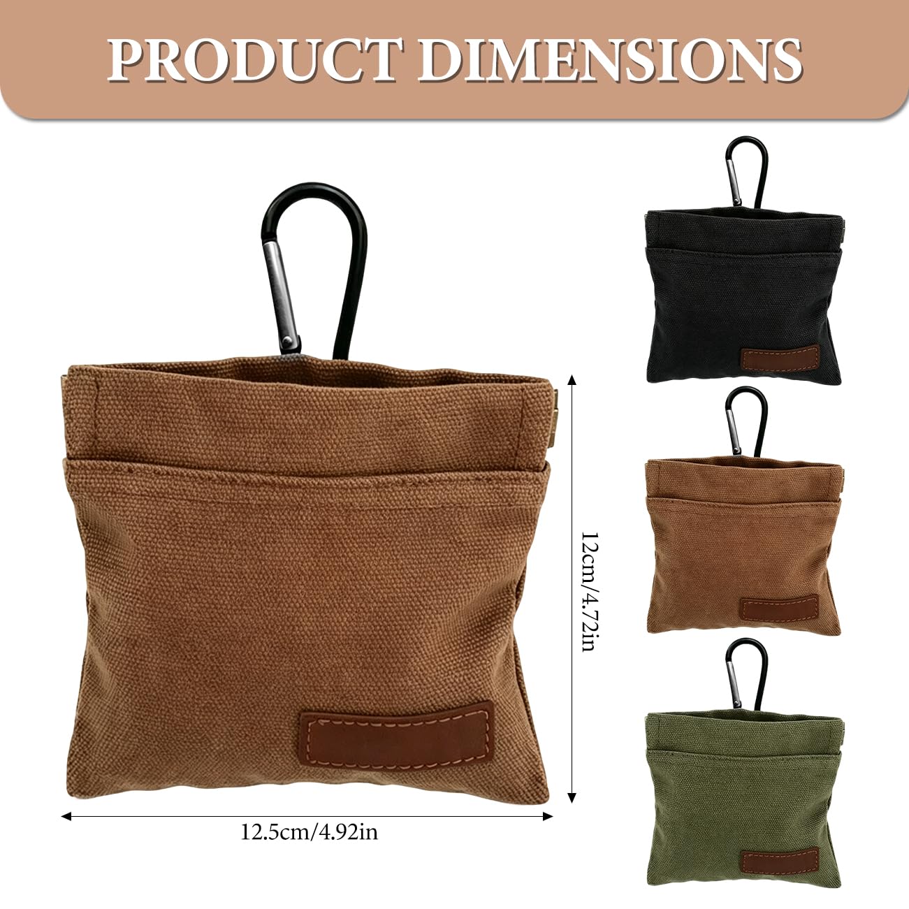 Worek na smakołyki dla psów, 3 sztuki, worek na karmę do treningu psów z karabińczykiem, torba treningowa dla zwierząt domowych, mała torba na przekąski dla kotów i psów, czarna, zielona i