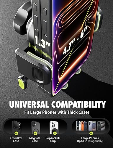 Miniatura 4 de Bracketron OneClick - Soporte universal para teléfono celular con ventosa, soporte de teléfono celular con rotación de 360 grados para iPhone,