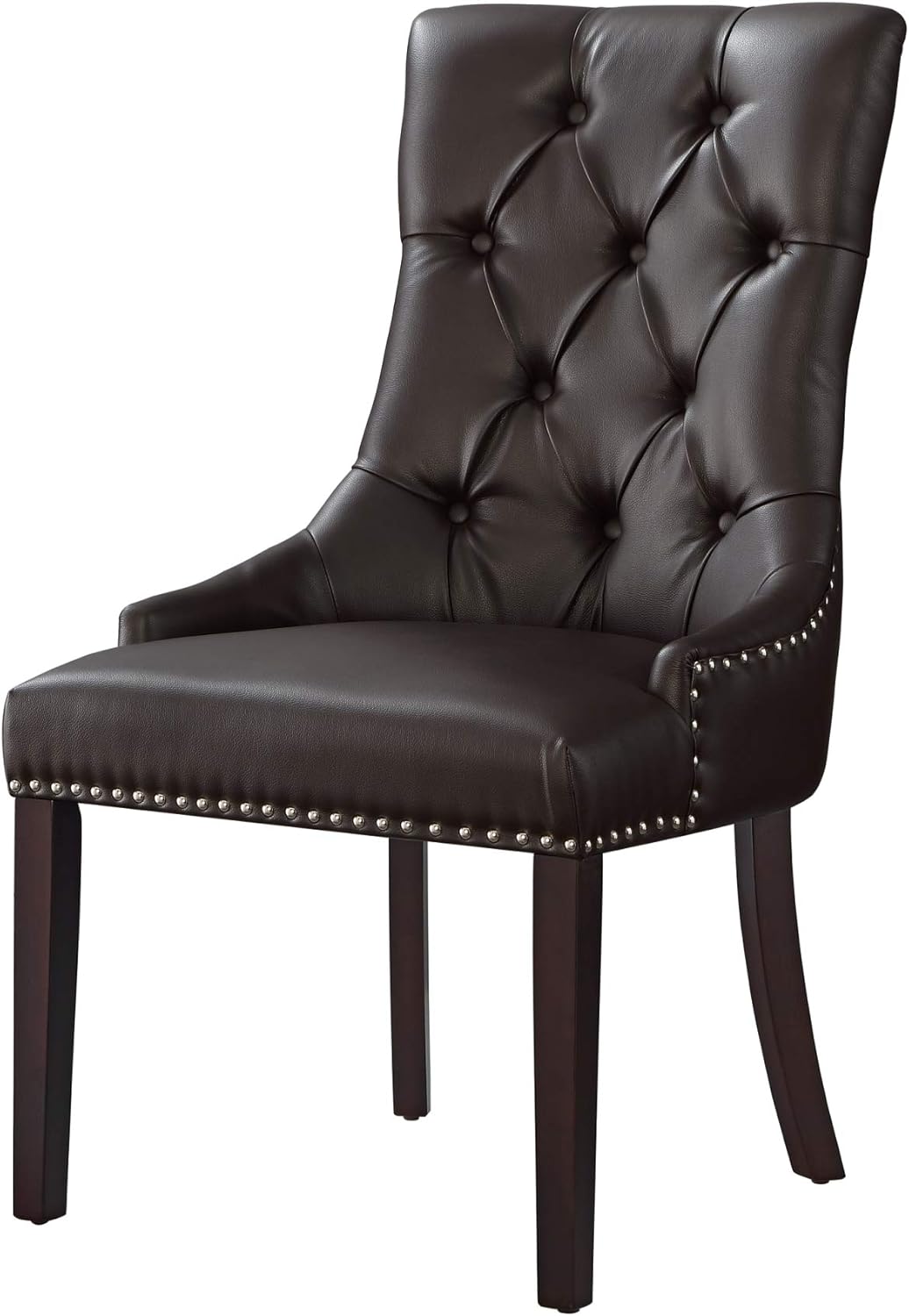 Amazon.com - InspiredHome Espresso Leather Dining Chair - Design ...