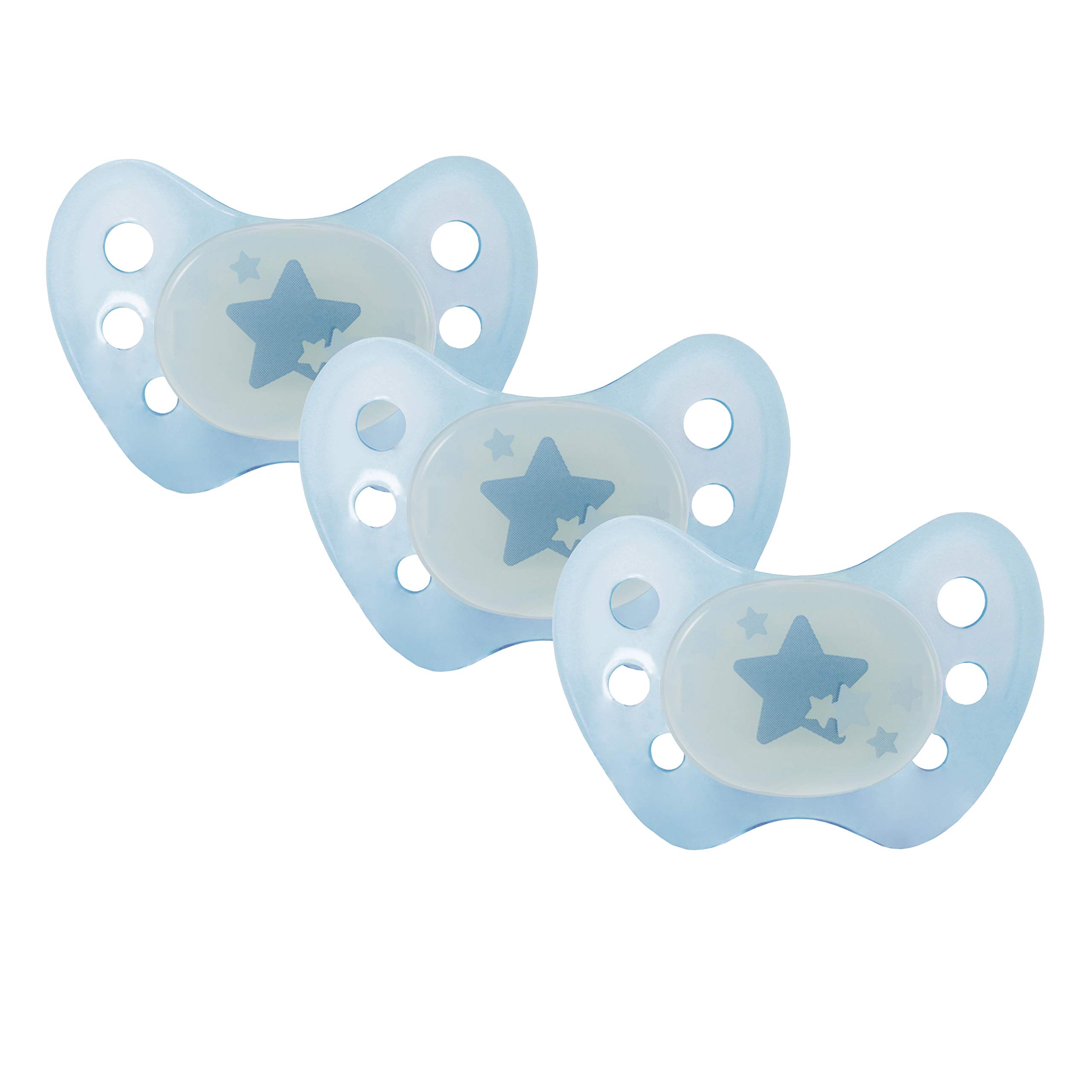dentistar Night Silicone Soother Set of 3 - Size 3, from 14 Months - Silicone Soother with Dental Step - Glow in The Dark Baby Dummy - Made in Germany - Star, Pink — view 11
