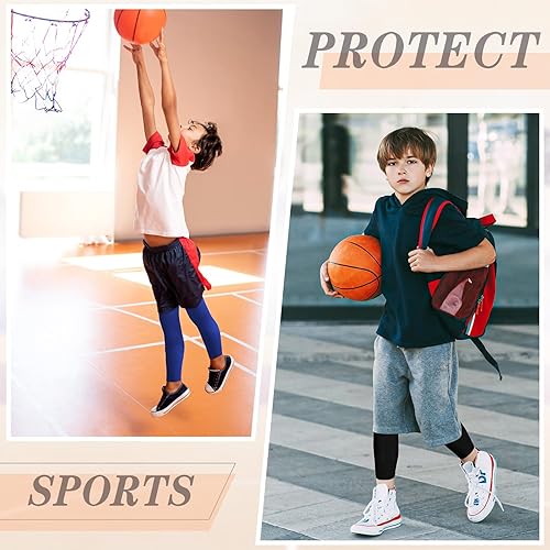 Miniatura 9 de Kids Long Compression Leg Sleeves Non Slip UV Protection Thigh Calf for Boy Girl Youth Basketball Running Sport