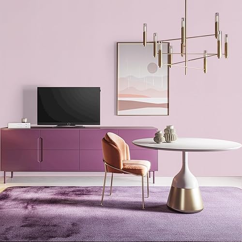 Miniatura 3 de Abyssaly Papel adhesivo rosa claro, papel tapiz sólido para despegar y pegar, papel tapiz de vinilo autoadhesivo y extraíble para muebles de cocina,