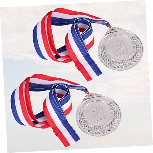 Miniatura 4 de BESPORTBLE Medalla de premio de metal 2pcs Medalla de concurso Medalla Deportes Medallas Número de trigo