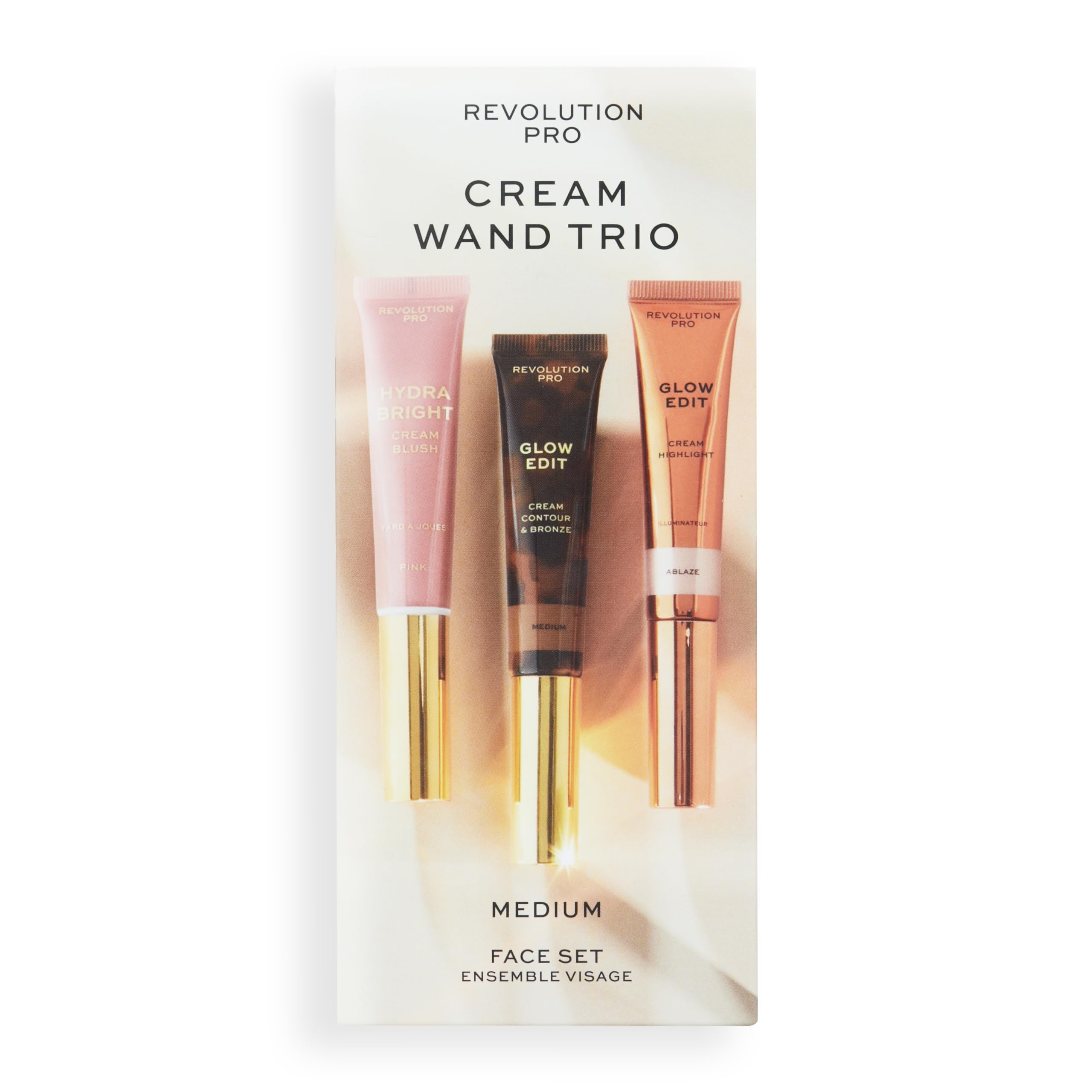 Revolution Pro kremowy sztyft do twarzy Trio, kremowy kontur do konturu, zestaw do makijażu Blush & Highlighter, M