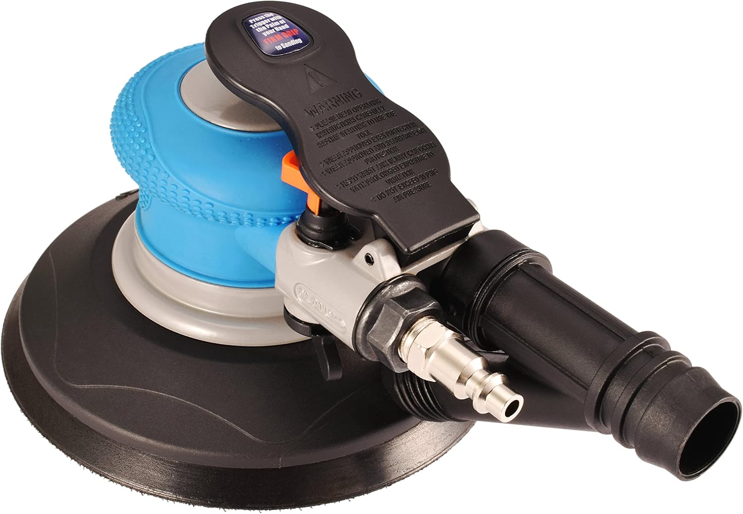 Dynastus 6-Inch Self-Vacuuming Random Orbit Air Palm Sander, Dual Action Pneumatic Polisher with Velcro Hook and Loop Backing Pad and 10pcs Sanding Discs - - 