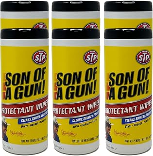 Son of a Gun Protectant Wipes, 25ct - All-in-One Car Cleaner and Ultimate Car Interior Care Products, 6 Packs