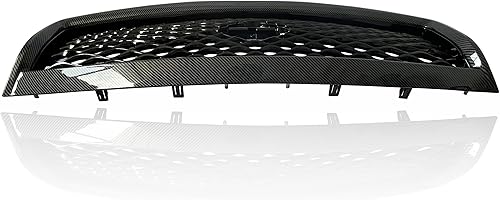 Miniatura 6 de Rejilla delantera compatible con Infiniti Q50 Q50S 2014-2017 Parachoques delantero Parrilla superior con aspecto de fibra de carbono