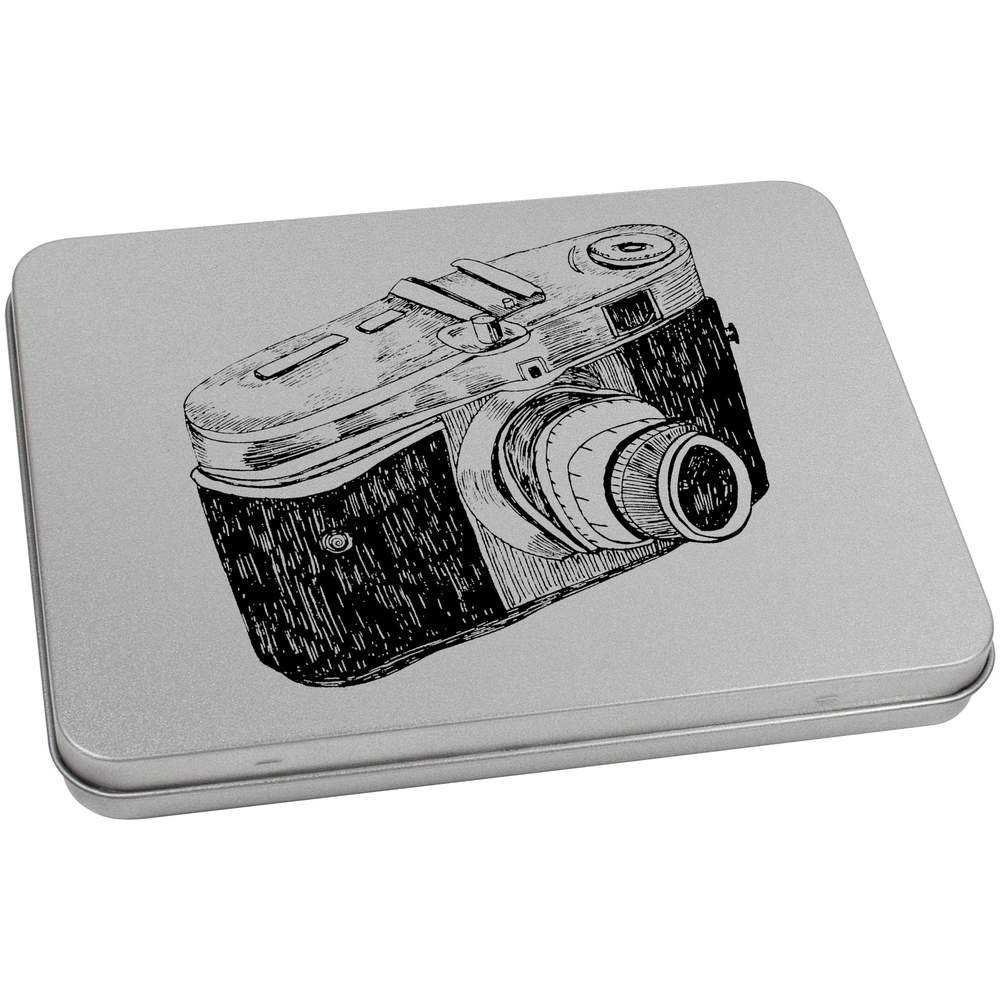 Azeeda 170mm 'Classic Camera' Metal Hinged Tin/Storage Box (TT00047594)