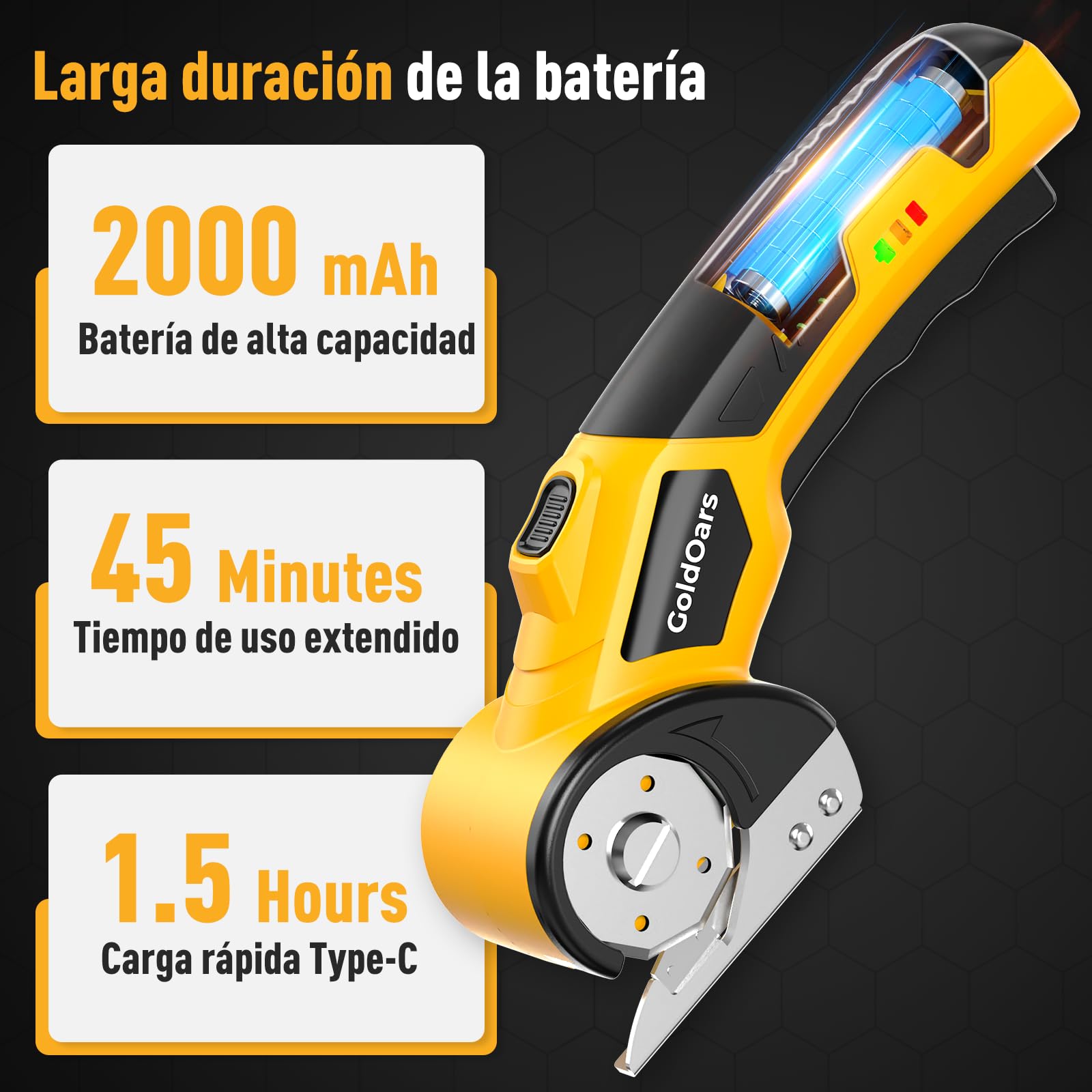 Cortadora de Cartón, Cortadora Eléctrica Recargable 4V, Espesor de Corte 6mm para Cartón, Cajas y Manualidades, Incluye Cuchilla Adicional