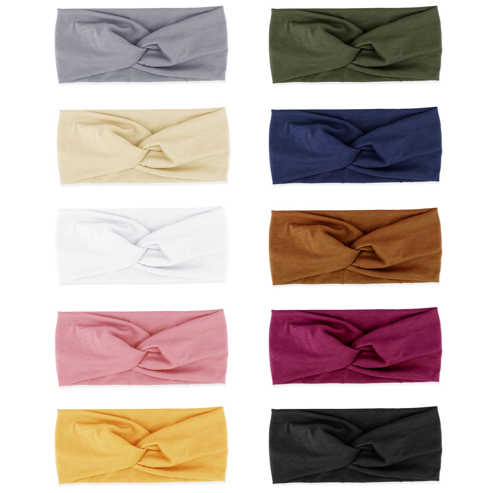 DRESHOW 10 Stück Damen Boho Stirnband Kopfband Haarband Gedruckt Stirnbänder Knoten Verdrehtes Elastische Kopf Wickeln Niedlich Haarschmuck für Mädchen