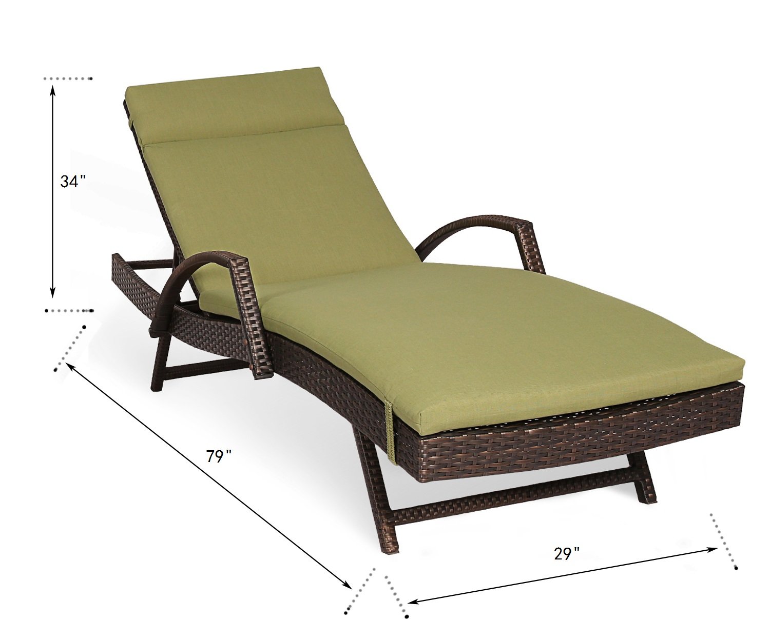 Ulax furniture 2 Pack Adjustable Outdoor Patio Rattan Wicker Chaise