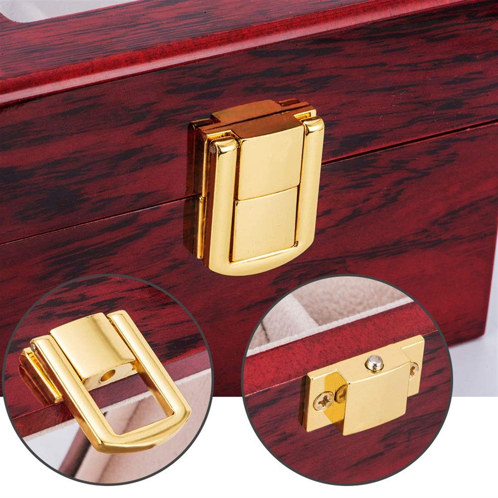 Scatola porta orologi for da uomo con copertura in vetro