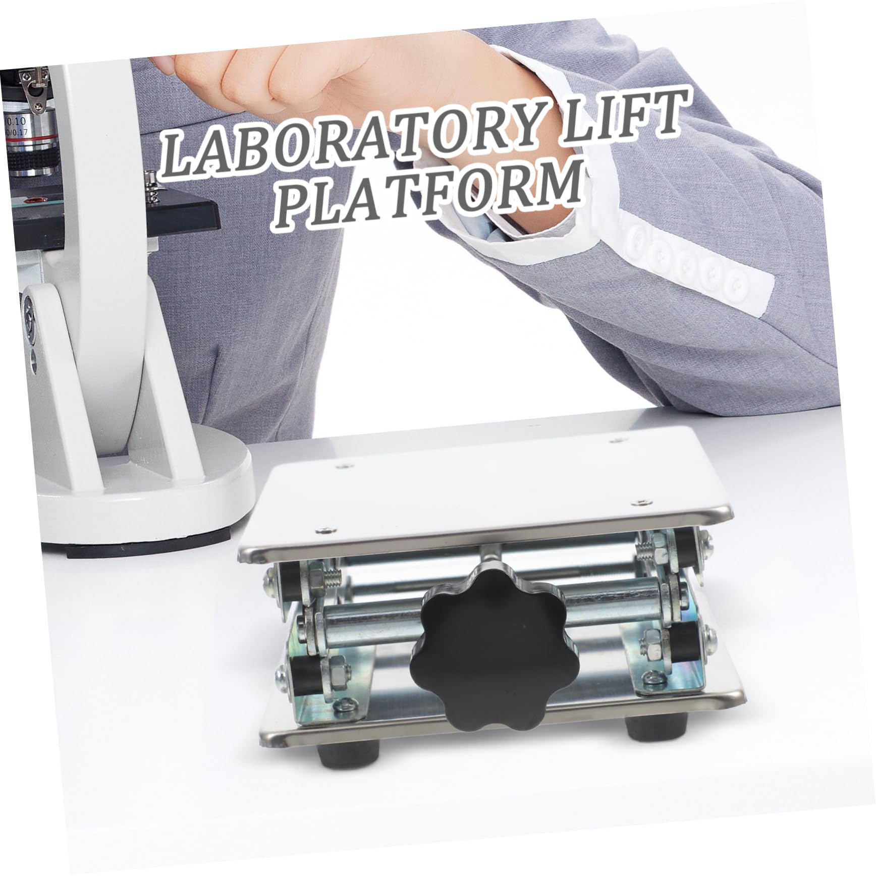 Holibanna Piattaforma a Forbice Da Laboratorio Dovere Laboratorie Alto Regolabile Sollevare In Piedi Verticale Jack Del Laboratorio Scientifico Per Acciaio Inossidabile Silver
