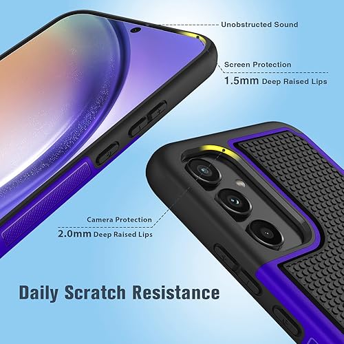 Miniatura 3 de FNTCASE Funda para Samsung Galaxy A54-5G doble capa de protección a prueba de golpes  Textura mate antideslizante  Resistente TPU resistente contra
