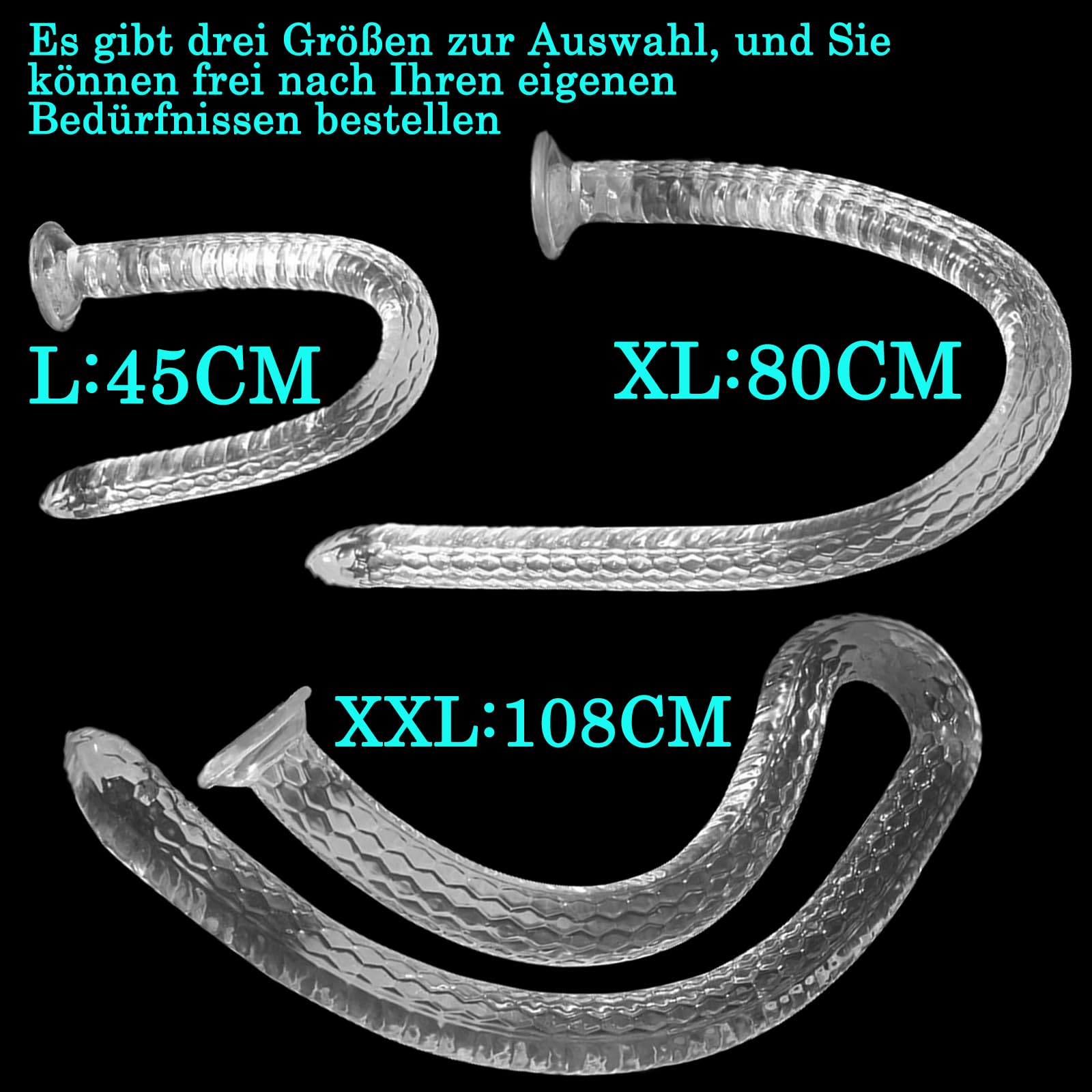 BDSMYEE Plug Anale Extra Lungo Dildo Sex Toys, Plug Anale con Ventosa Donne Uomo Coppia Dilatatori Anali Dildo Trasparente Buttplug (XXL)