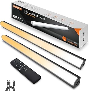 Unterbauleuchte küche led mit Fernbedienung, wiederaufladbare Ladenleuchte vitrinenbeleuchtung led kabellose für Kleiderschrank (Black, 30CM)