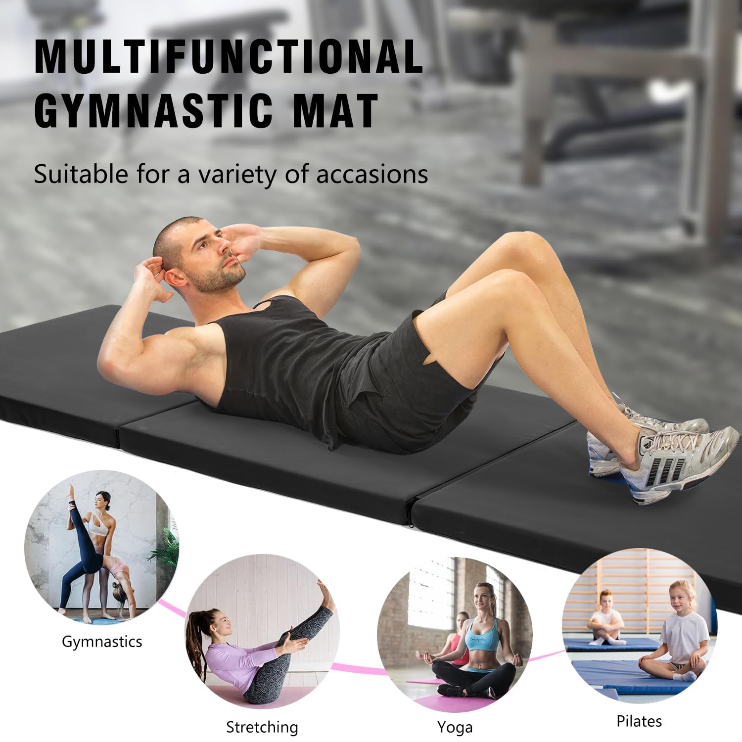 Yoga Mat Thick 2 inch Workout Gym Mat for Home, Exercise, Pilates, Dance & Kids