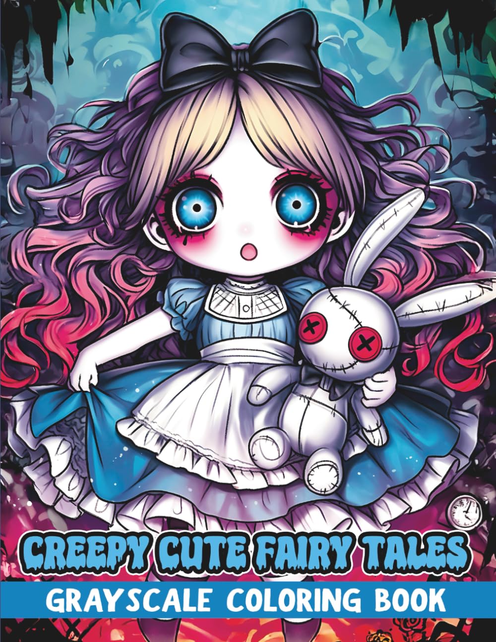 Creepy Cute Fairy Tales Grayscale Coloring Book: Spooky Cutie Gothic Pages to Color Featuring Creepy-Cute Fairy Tale Creatures for Teens and Adults (Chibi Horror)