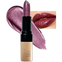 Plum Glitter Lipstick for Women,Diamond Shimmer Matte Metallic Lipstick Long Lasting High Pigmented,Waterproof Cream Non-Sticky Lip Gloss Shiny Full Coverage Non Stick Cup Liptint Stain Makeup-04