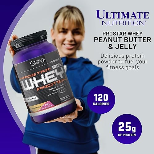 Vista 105 de Ultimate Nutrition PROSTAR 100% proteína de suero en polvo, baja en carbohidratos, apta para dieta cetogénica, 80 porciones, crema de chocolate