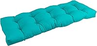 Vista 1 de Blazing Needles Cojín de banco de sarga copetudo, 46 x 19 pulgadas, azul aguamarina