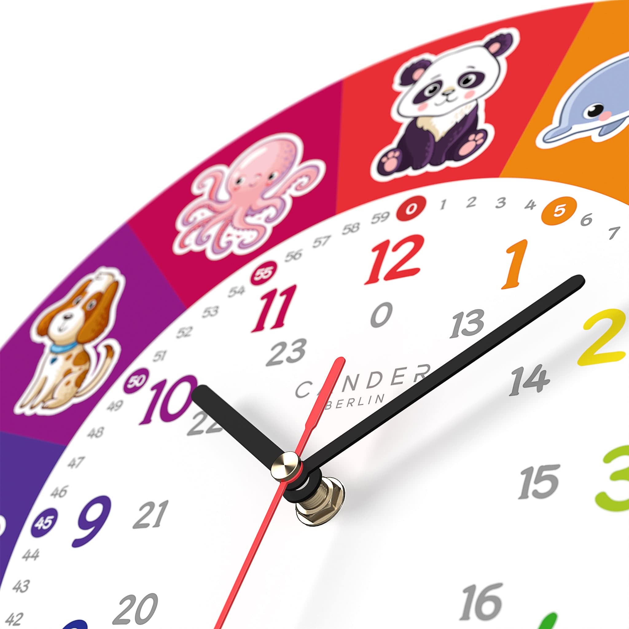 Cander Berlin MNU 7930 A Children's Wall Clock, Wood, Noiseless, 30.5