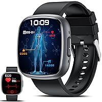 Lgnitek Smartwatch Pressione Sanguigna con ECG/𝐆li𝐜𝐞𝐦𝐢𝐚/HRV/BMI/Acido Urico,Orologio