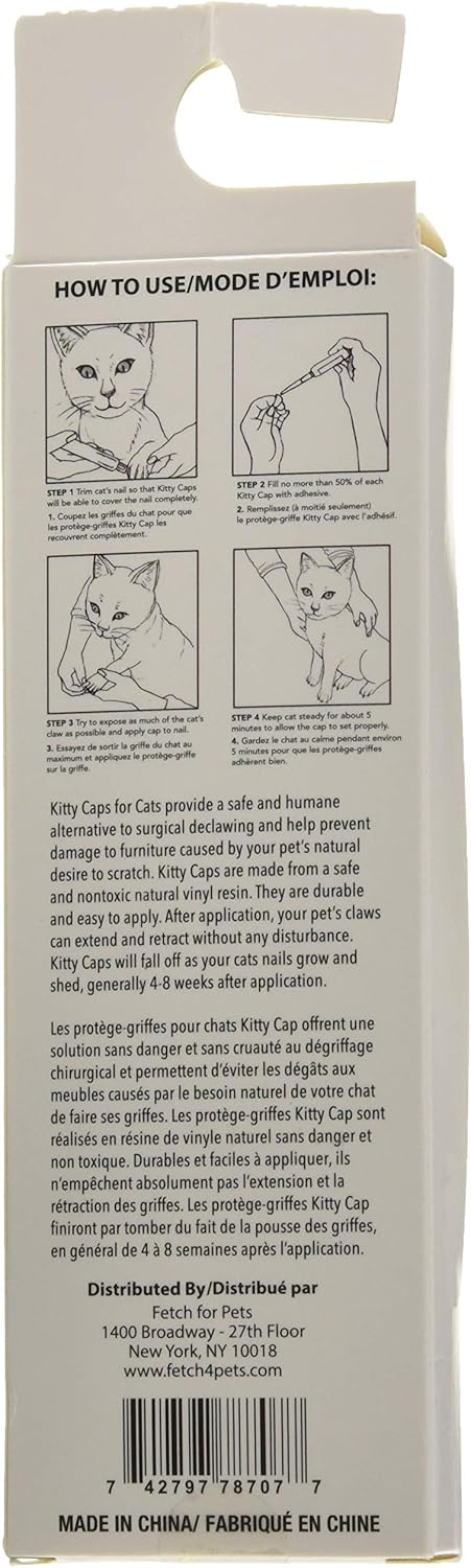 Kitty Caps Nail Caps for Cats | Safe, Stylish & Humane Alternative to Declawing | Covers Cat Claws, Stops Snags and Scratches, Medium (9-13 lbs), Pure White & Coral Red : Pet Supplies