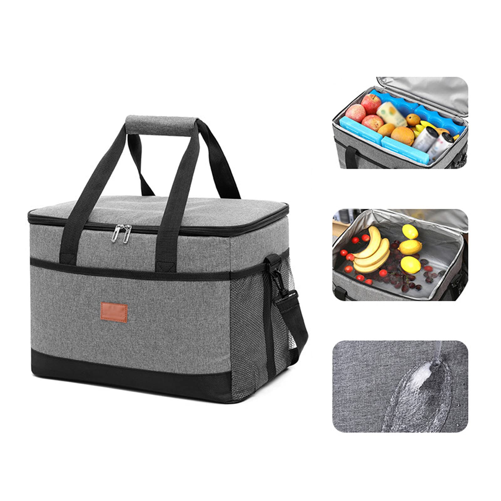 Sac Isotherme,Grande Portable Lunch Bag Sac-Glacière Cooler Bag Sac De Repas Glaciere Souple Isotherme 35L,pour Plage Camping Travail BBQ (Blue)