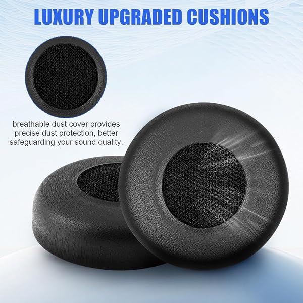 AXFEE Cuscinetti Auricolari di Ricambio per Jabra Evolve 20、20se、30、30II、40、65、65+, Cuscinetti Auricolari in Pelle Proteica, Schiuma ad alta Densità per I'isolamento dal Rumore - Nero - 4