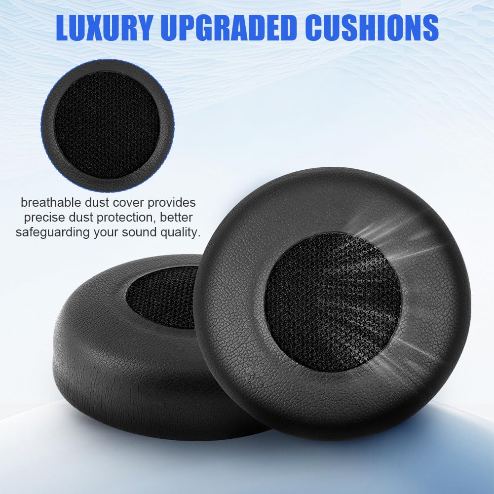 AXFEE Zamienne nauszniki do Jabra-Evolve 20, 20se, 30, 30II, 40, 65, 65+, z miękką skórą proteinową, pianką z pamięcią kształtu, profesjonalna wyściółka do słuchawek nausznych, czarne