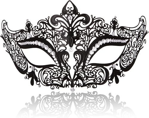 MYMENU Masquerade Mask for Women Shiny Rhinestone Metal Mask Venetian Mask for Party Prom Ball