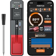 BSRCO Wireless Meat Thermometer, Digital Food Thermometer for Cooking and Grilling, 360 ft Bluetooth Smart Meat Thermometer, for Oven Safe, Kitchen, Smoker, Sous Vide, iOS & Android App Compatible