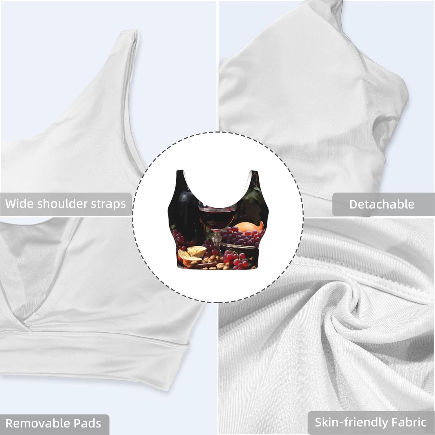 Fruits and Wines Women's Sports Vest, Light Running Gear, Soft Polyester for Fitness Exercise Outfit