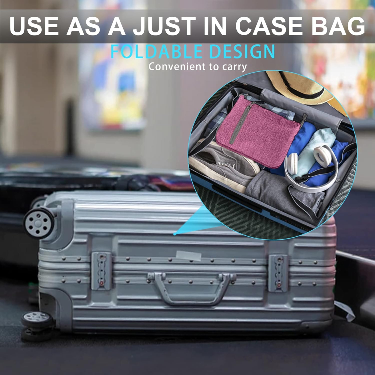 Vomgomfom 65L/85L/115L Foldable Travel Duffle Bag, Lightweight Checked Luggage with Shoe Compartment, Water-Resistant Weekender Overnight Bag for Men & Women - Image 6