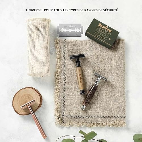 Bambaw - Lamette da Barba per Rasoio di Sicurezza, Lamette a Doppio Filo in Acciaio Inossidabile (100 Blades) - 6