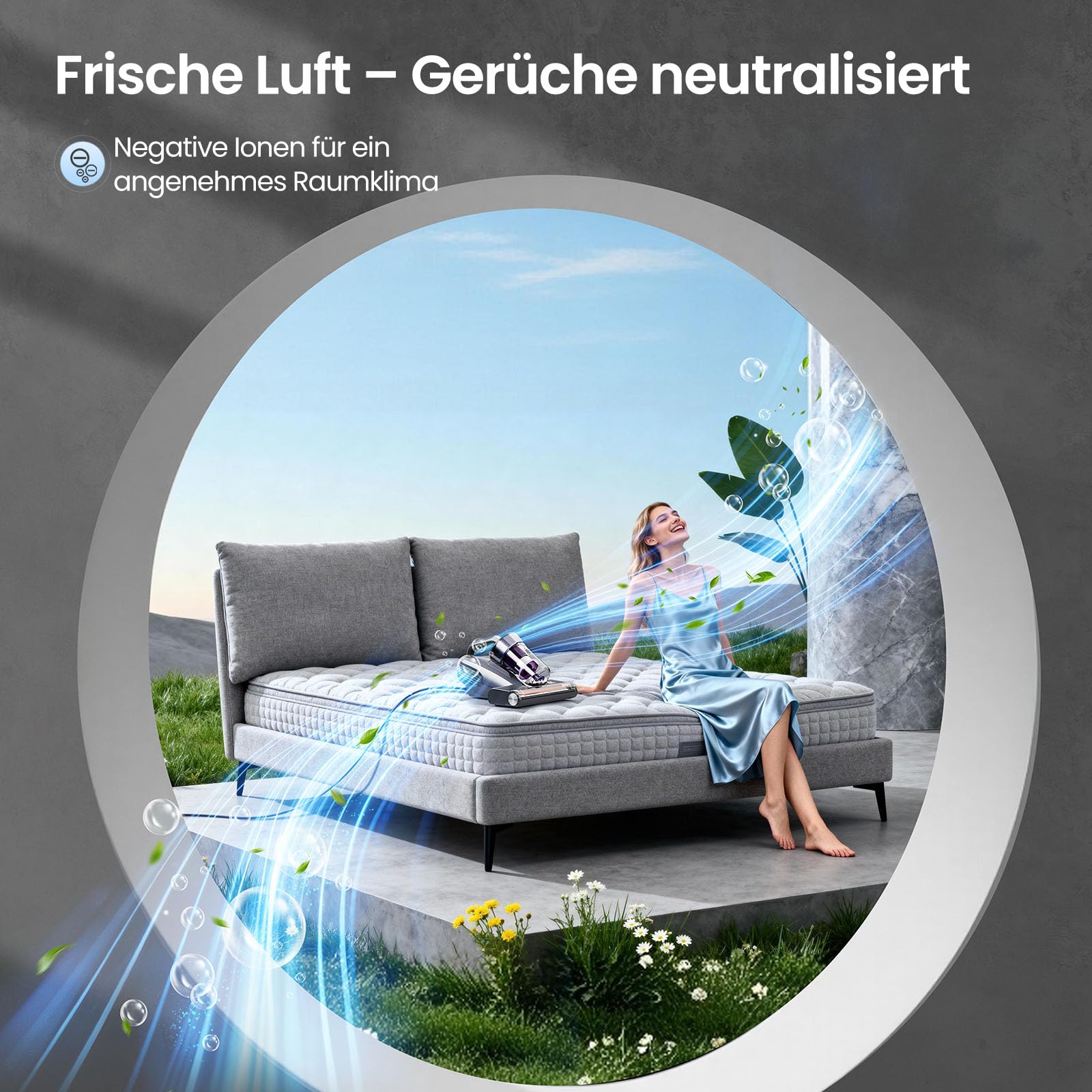 Jimmy BX8 Milbensauger für Matratzen mit UV-Licht & 65℃ Heißluft | Staubsensor, Negativ-Ionen-Funktion zur Luftreinigung, LED-Bildschirm, 15kPa Starke Milbenstaubsauger für Bett Sofas Teppich(Lila)