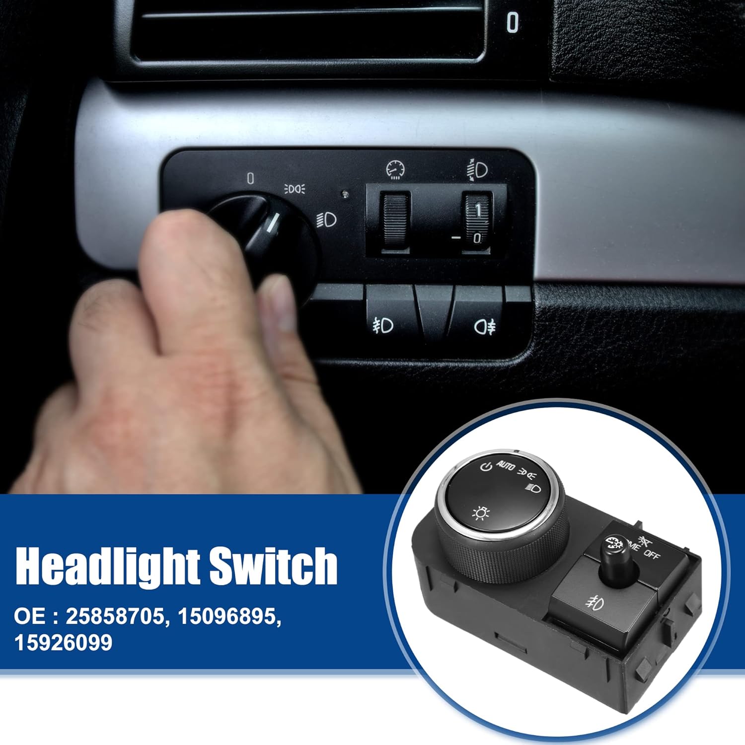ACROPIX Car Headlight Switch Replacement Fit for Cadillac Escalade - Pack of 1 Black