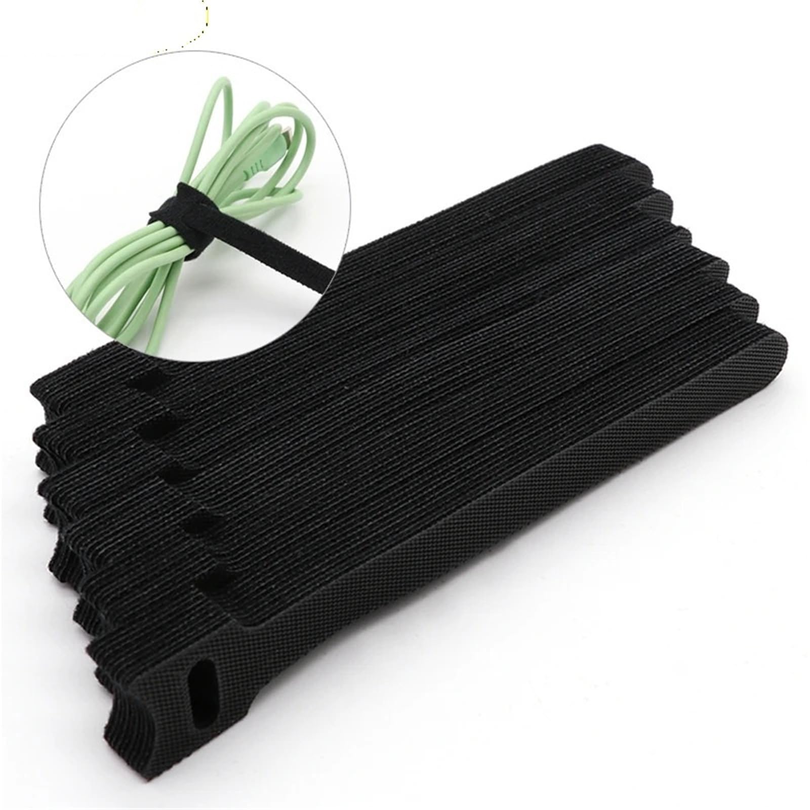 Fascette per cavi rilasciabili nere 15 20 25 30 cm cinghie in nylon con gancio avvolgente con zip fasciatura cravatta in plastica di fissaggio lunghe fascette per cavi (1000 pezzi, 150 mm)