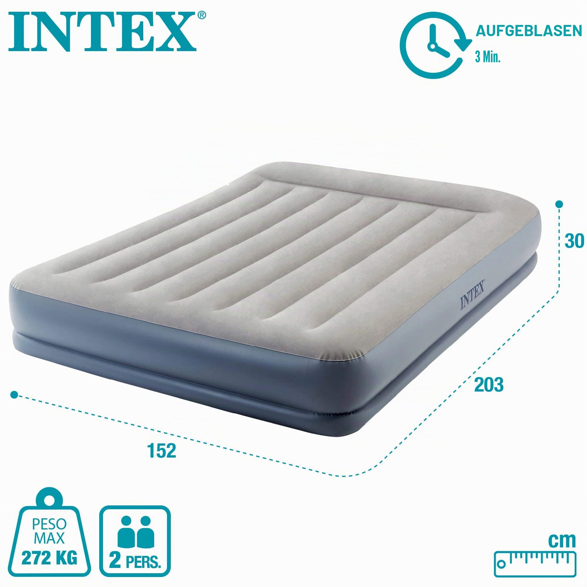 Intex – Luftbett 64118 Dura-Beam Standard-Ruhekissen, mittlere Höhe 203 x 152 x 30 cm bunt, California King