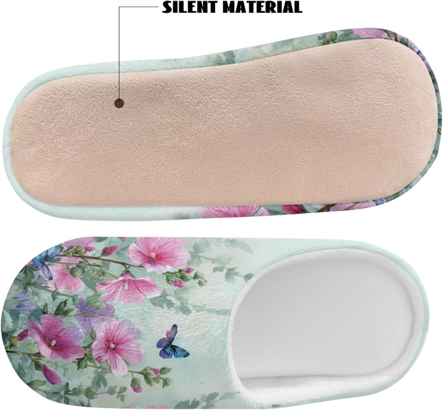 JoyLamoria 6 Pairs Flower Design Hotel Slippers for Spa Salon Party Wedding Guests