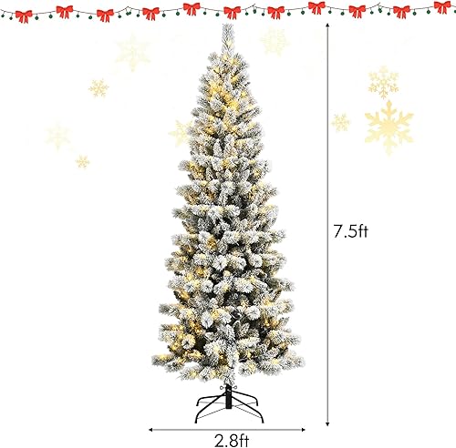 Miniatura 147 de Goplus Árbol de Navidad negro sin luz de 7.5 pies, árbol de Halloween artificial con 1258 puntas de rama, soporte de metal, árbol completo